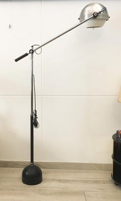 Italian Space Age Floor Lamp in Chrome, Gino Sarfatti Style, 1970s