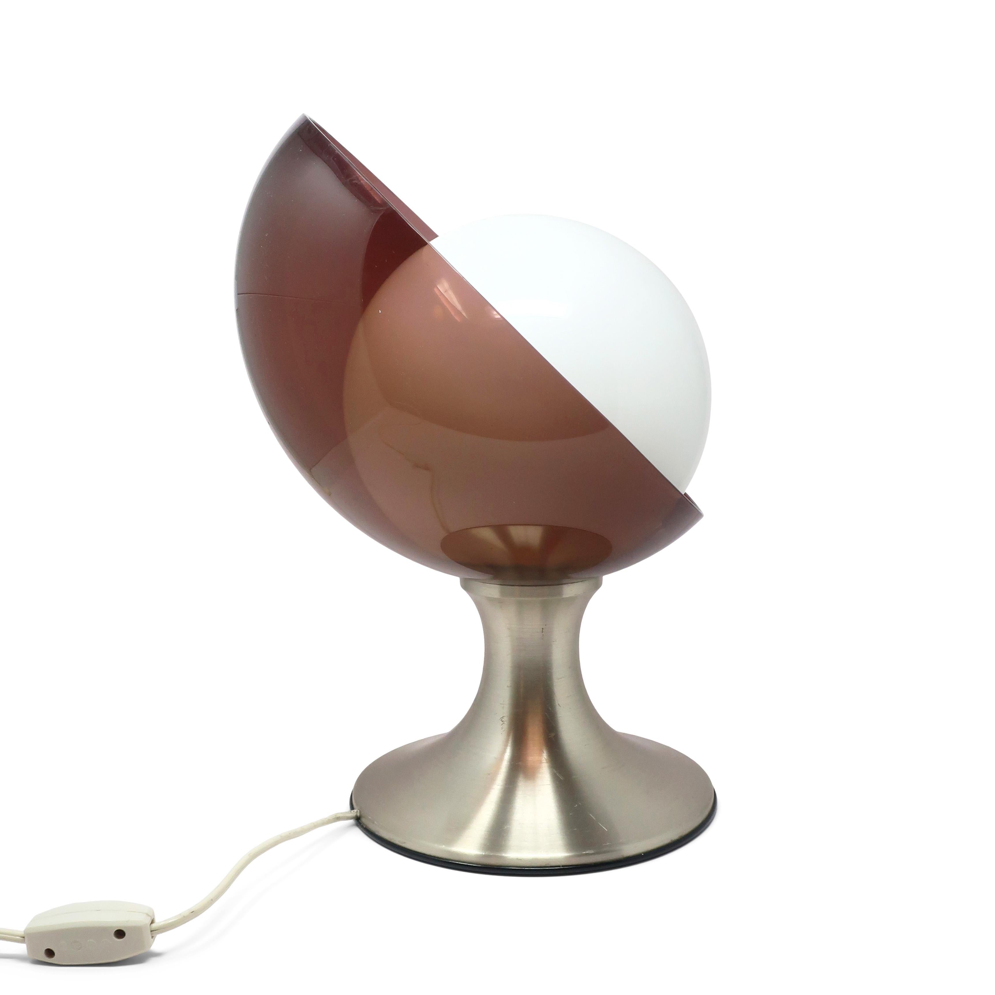 20th Century 1970s Italian Space Age Lucite and Glass Table Lamp 