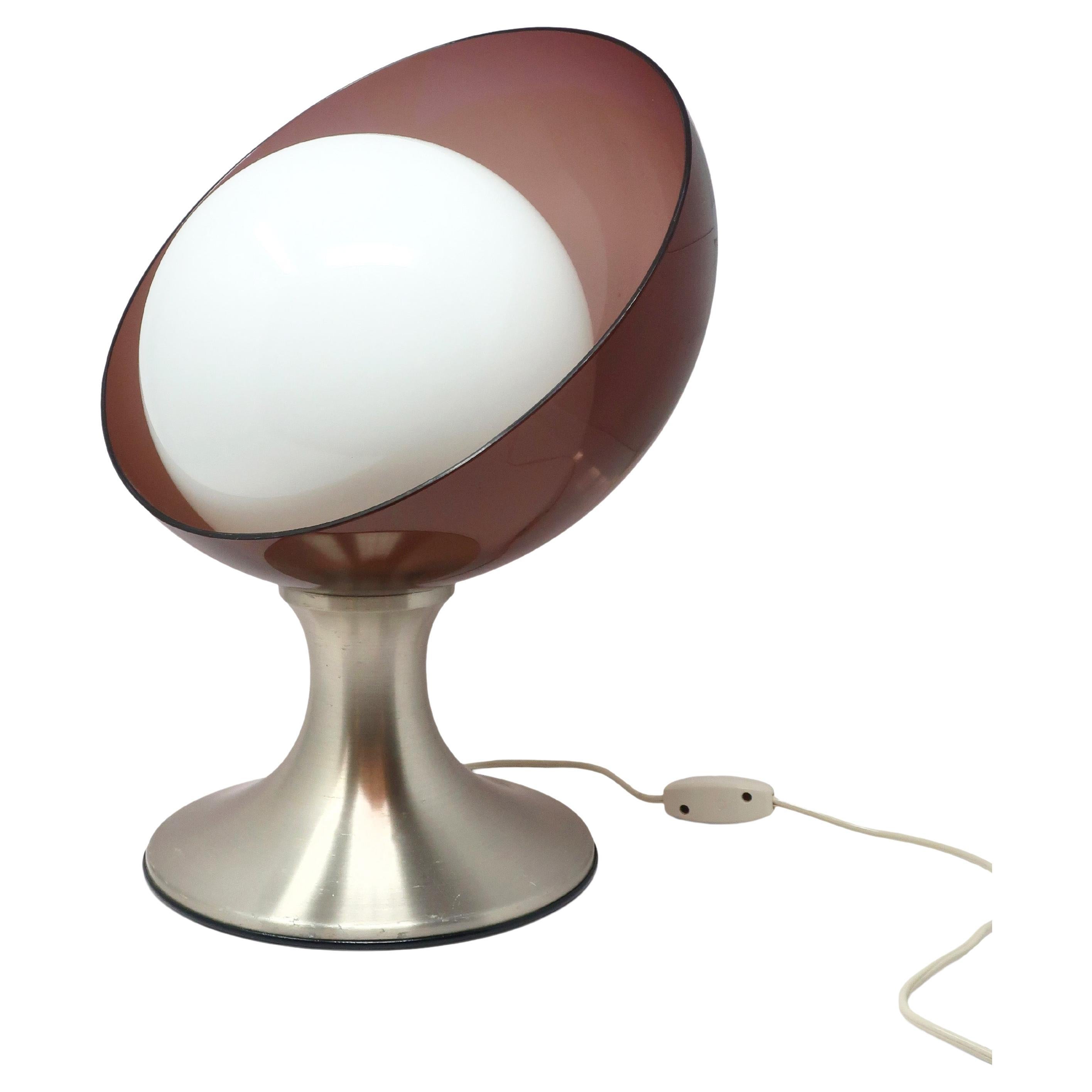 1970s Italian Space Age Lucite and Glass Table Lamp 