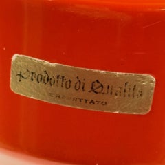 1970s Italian Space Age Metal Standing Ashtray Orange Floor Model