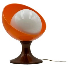 1970s Italian Space Age Table Lamp with Opaline Glass, Tulip Base and ABS Shade