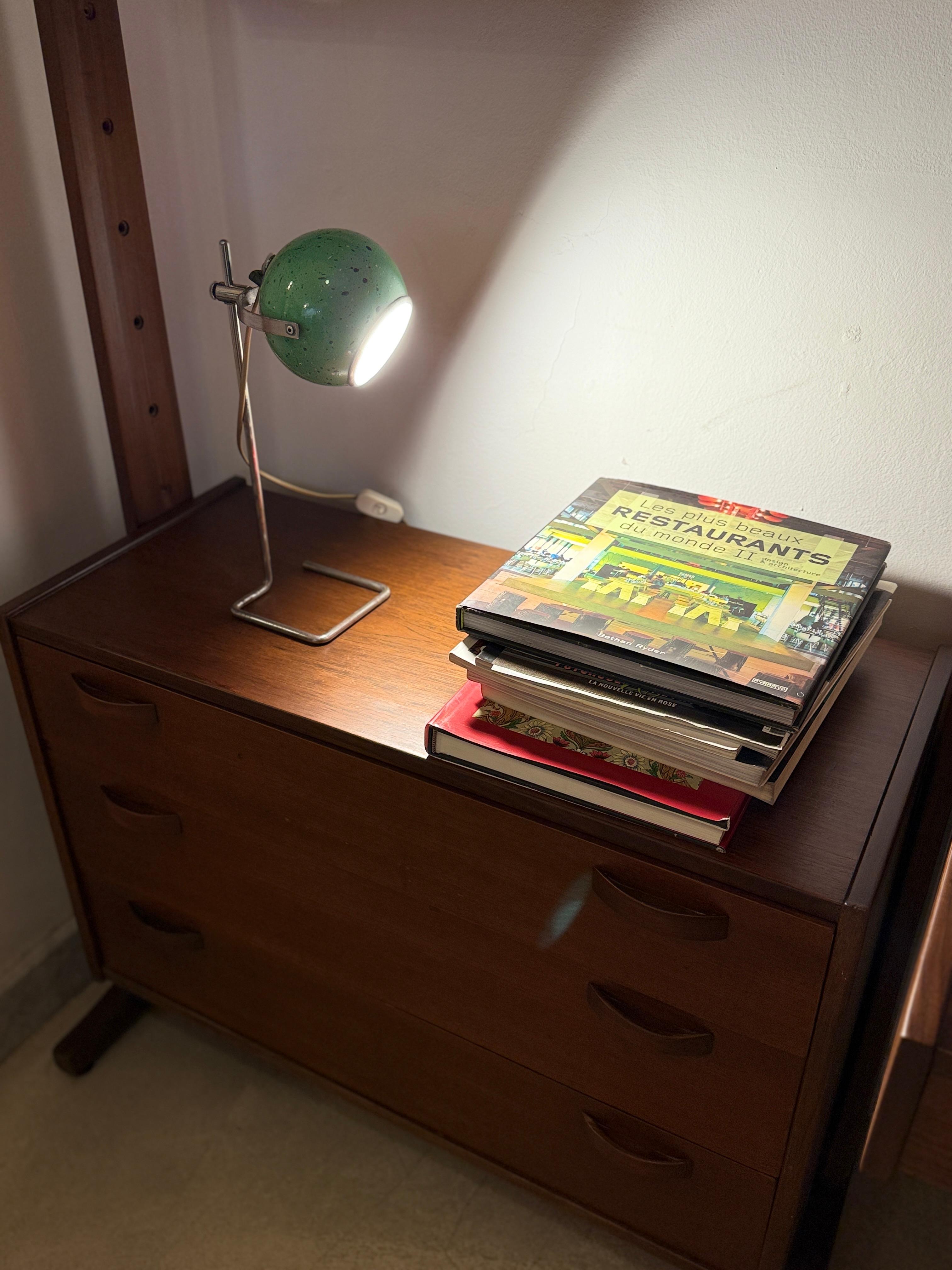 Mid-Century moderno 1970's Italian Speckled Eyeball Vintage Desk Lamp in vendita