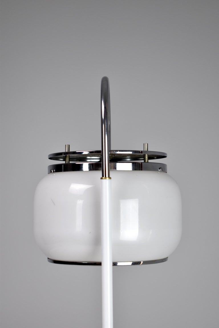 1970's Italian Stainless Steel Table Lamp For Sale at 1stDibs