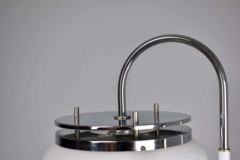 1970's Italian Stainless Steel Table Lamp For Sale at 1stDibs