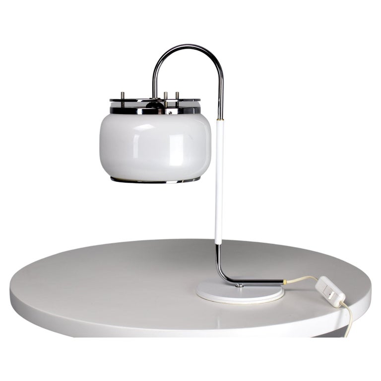 1970's Italian Stainless Steel Table Lamp For Sale at 1stDibs