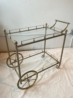 1970s Italian Steel And Brass Bar Cart