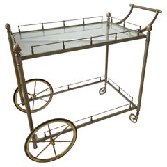 1970s Italian Steel And Brass Bar Cart