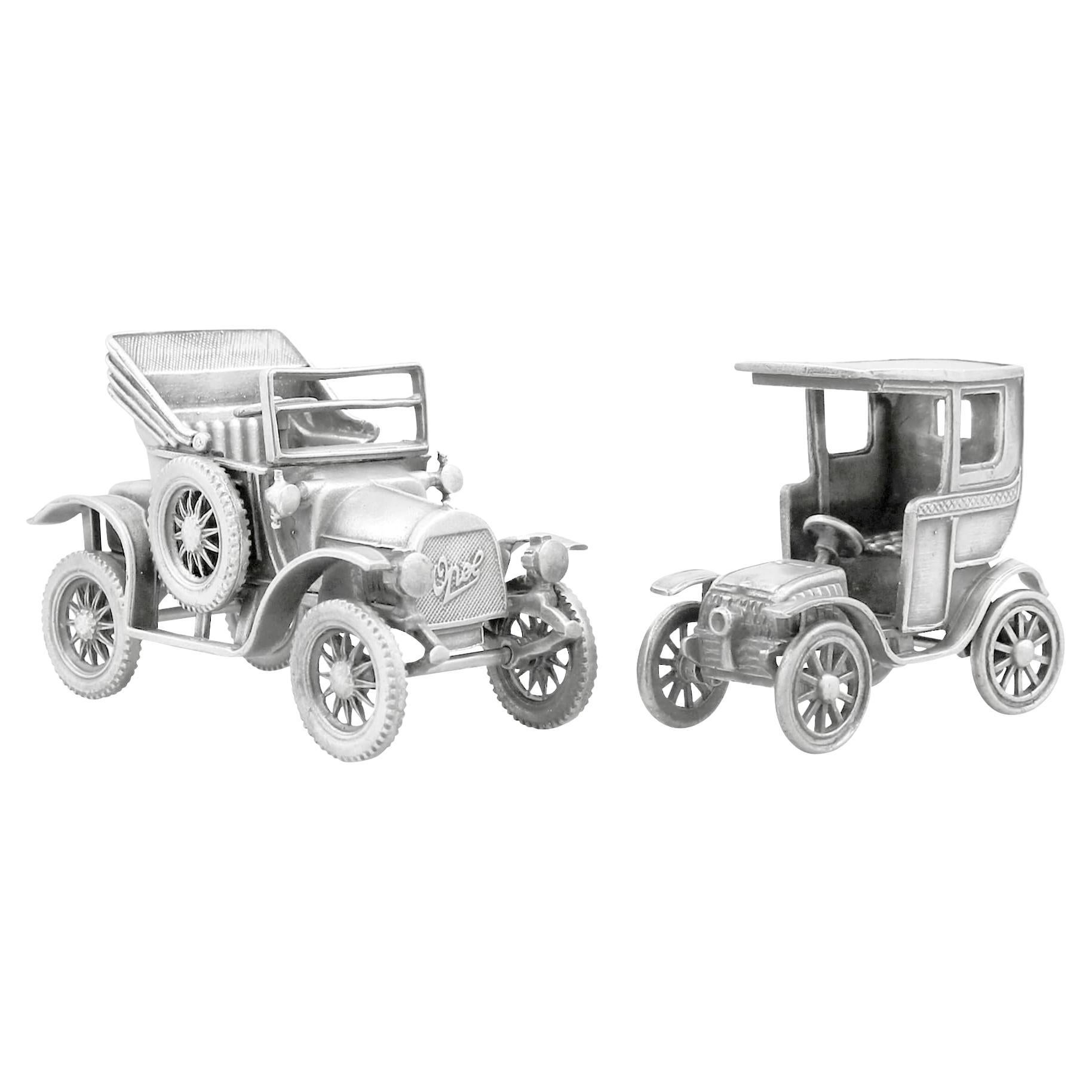1970s Italian Sterling Silver Car Models or Table Ornaments For Sale