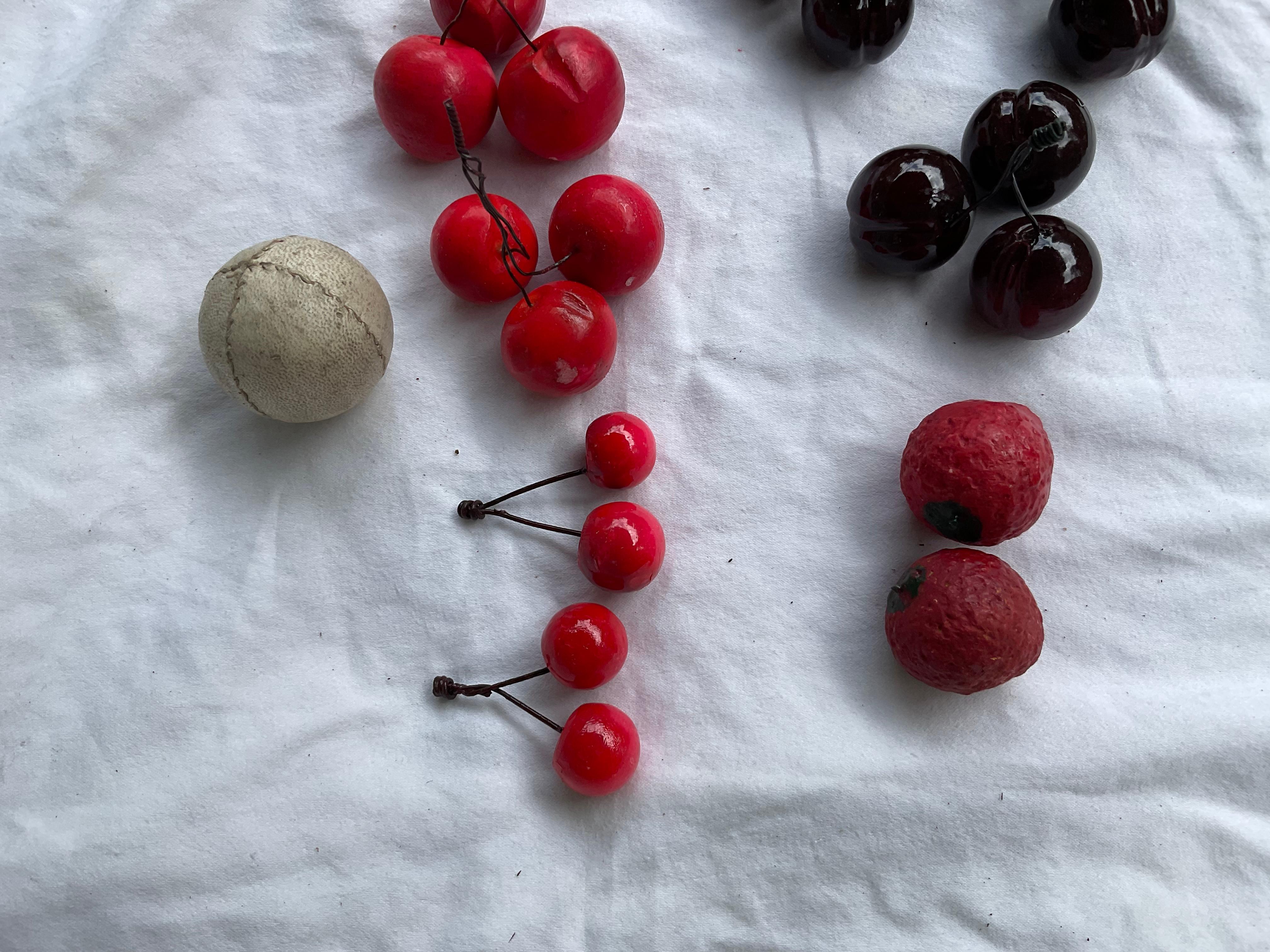 1970s Italian Stone Cherries & Strawberries In Good Condition For Sale In Marietta, GA
