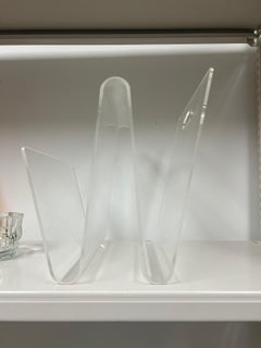 Italian Style Lucite Magazine Rack, Mid-Century Modern, Circa 1970s