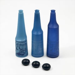 1970s Italian Surrealist Glass Bottle Set by Salvador Dali