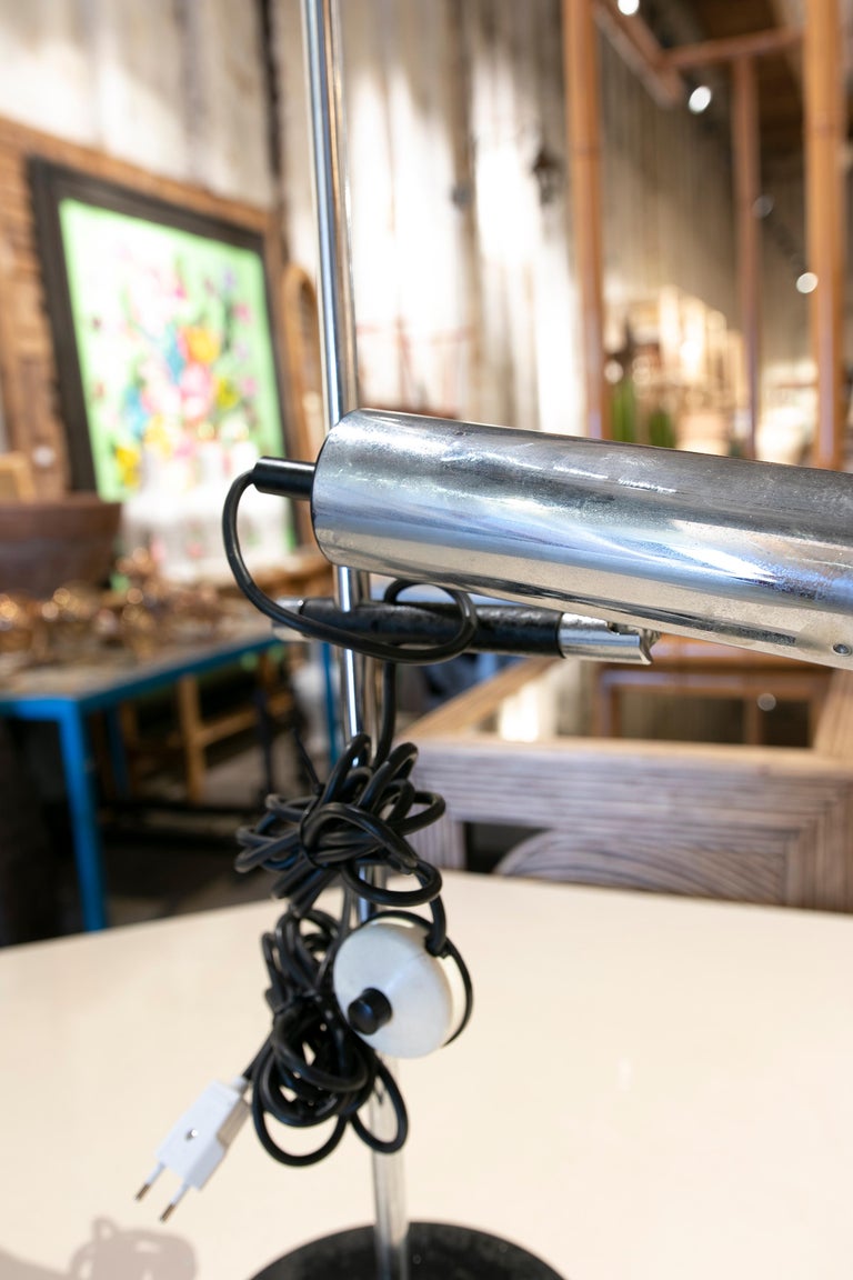 1970s Italian Table Lamp in Steel and Iron For Sale at 1stDibs