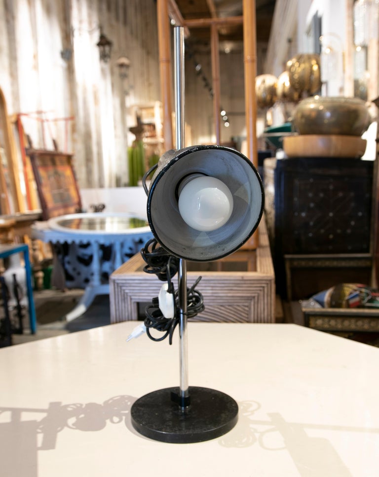 1970s Italian Table Lamp in Steel and Iron For Sale at 1stDibs