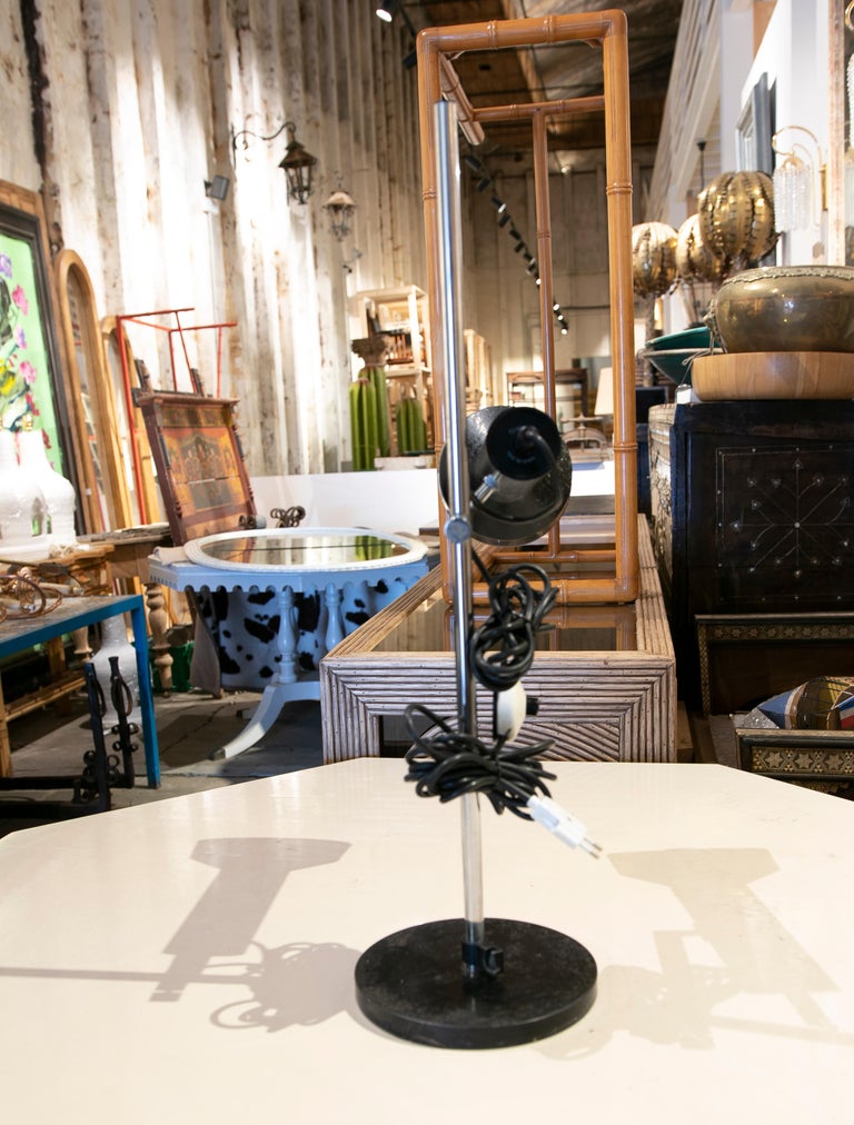 1970s Italian Table Lamp in Steel and Iron For Sale at 1stDibs