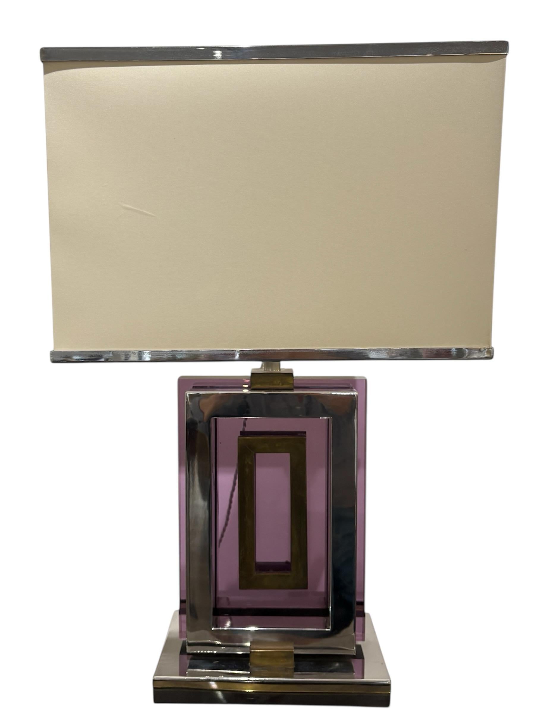 Laiton Lampe de table italienne des années 1970, signée et conçue par Romeo Rega en vente