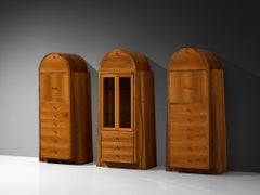 1970s Italian Tall Cabinets in Walnut