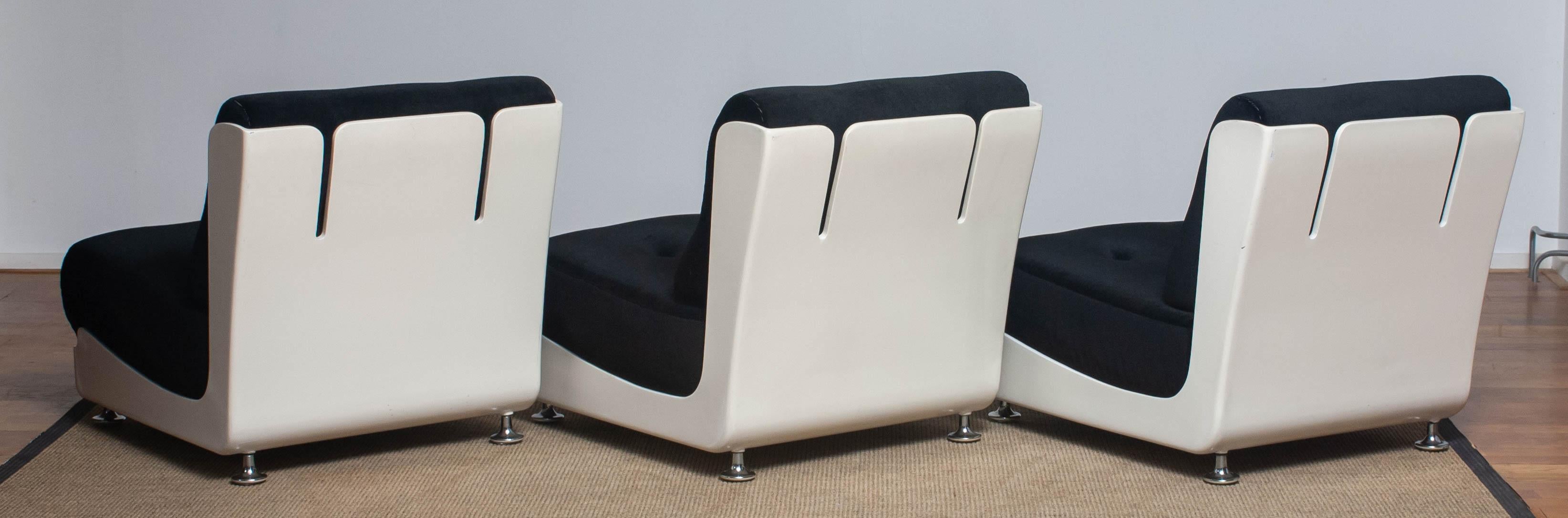1970's Italian Three Roche Bobois Lounge Easy Chairs Designed by Mario Bellini 4