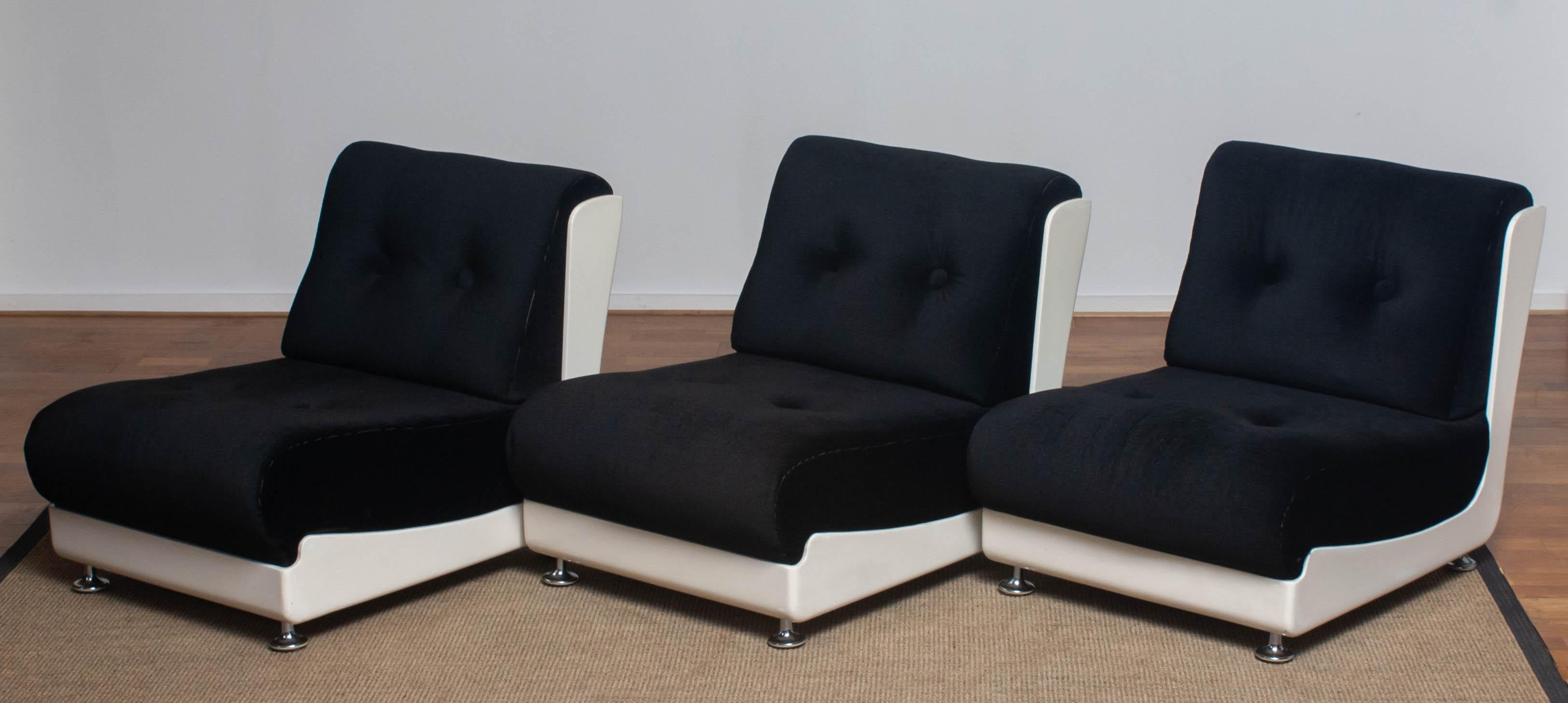 1970's Italian Three Roche Bobois Lounge Easy Chairs Designed by Mario Bellini 5