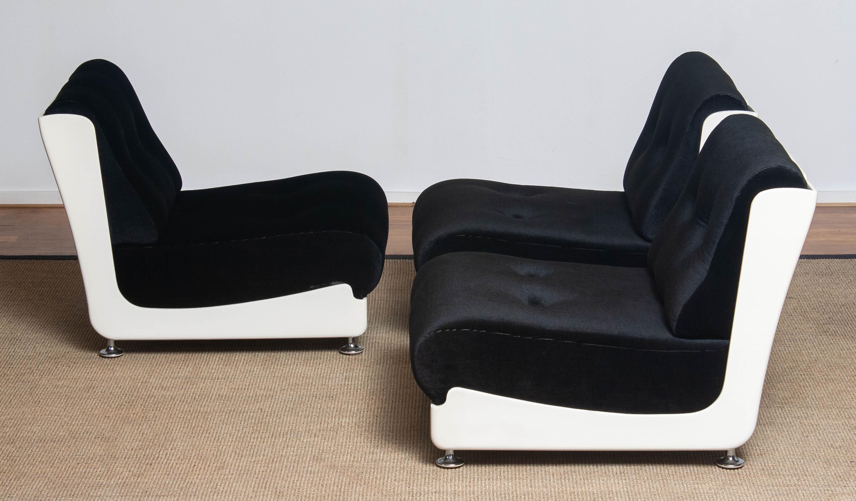 Fiberglass 1970's Italian Three Roche Bobois Lounge Easy Chairs Designed by Mario Bellini