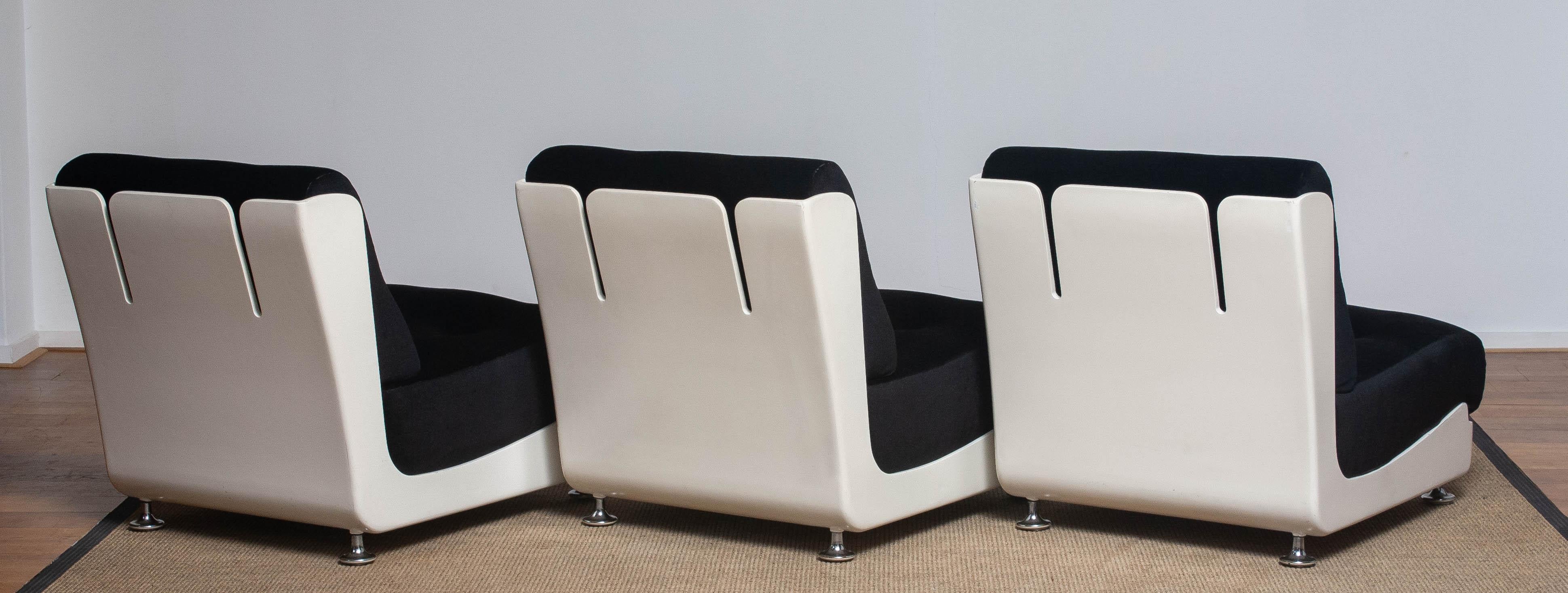 1970's Italian Three Roche Bobois Lounge Easy Chairs Designed by Mario Bellini 3