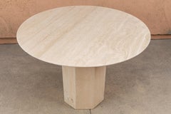 1970's Italian Travertine Center or Dining Table