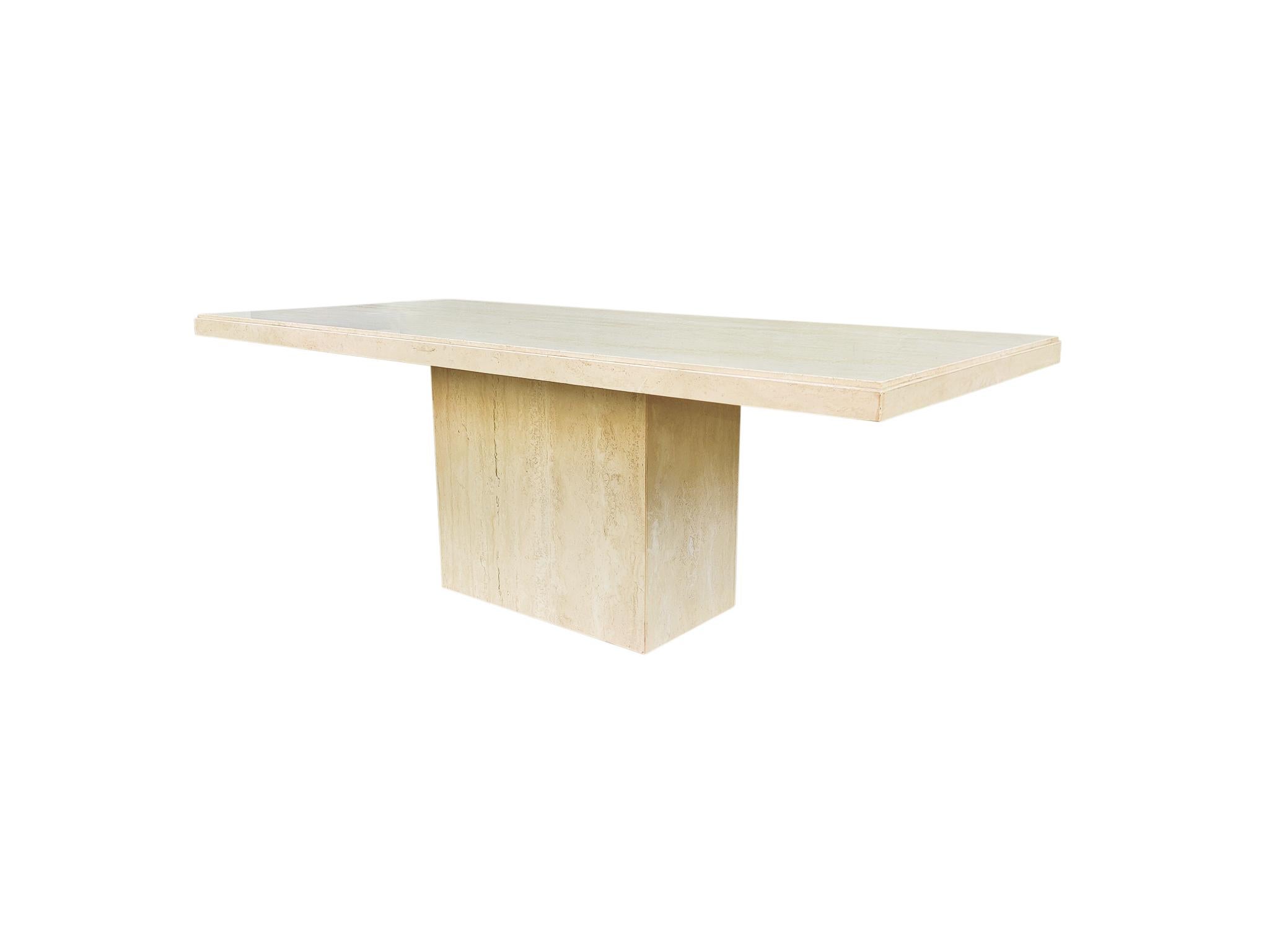 Late 20th Century 1970s Italian Travertine Dining, Conference Table, Desk, Rectangle Post-Modern