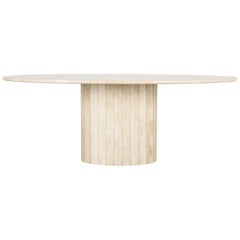 1970s Italian Travertine Dining Table