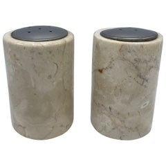 1970s Italian Travertine Salt and Pepper Shaker Set