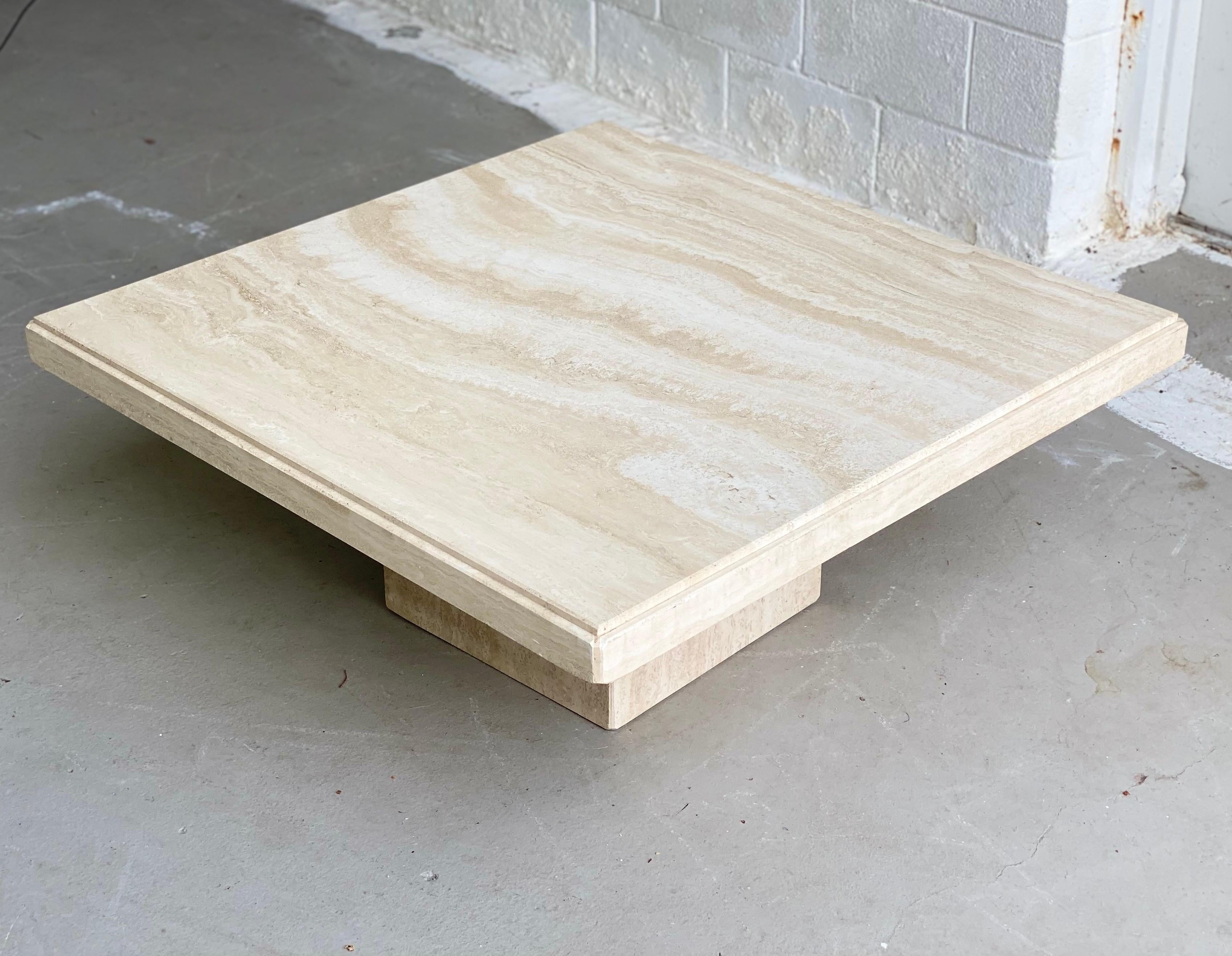 travertine coffee table square