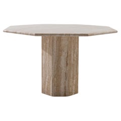 Table italienne en travertin des années 1970 