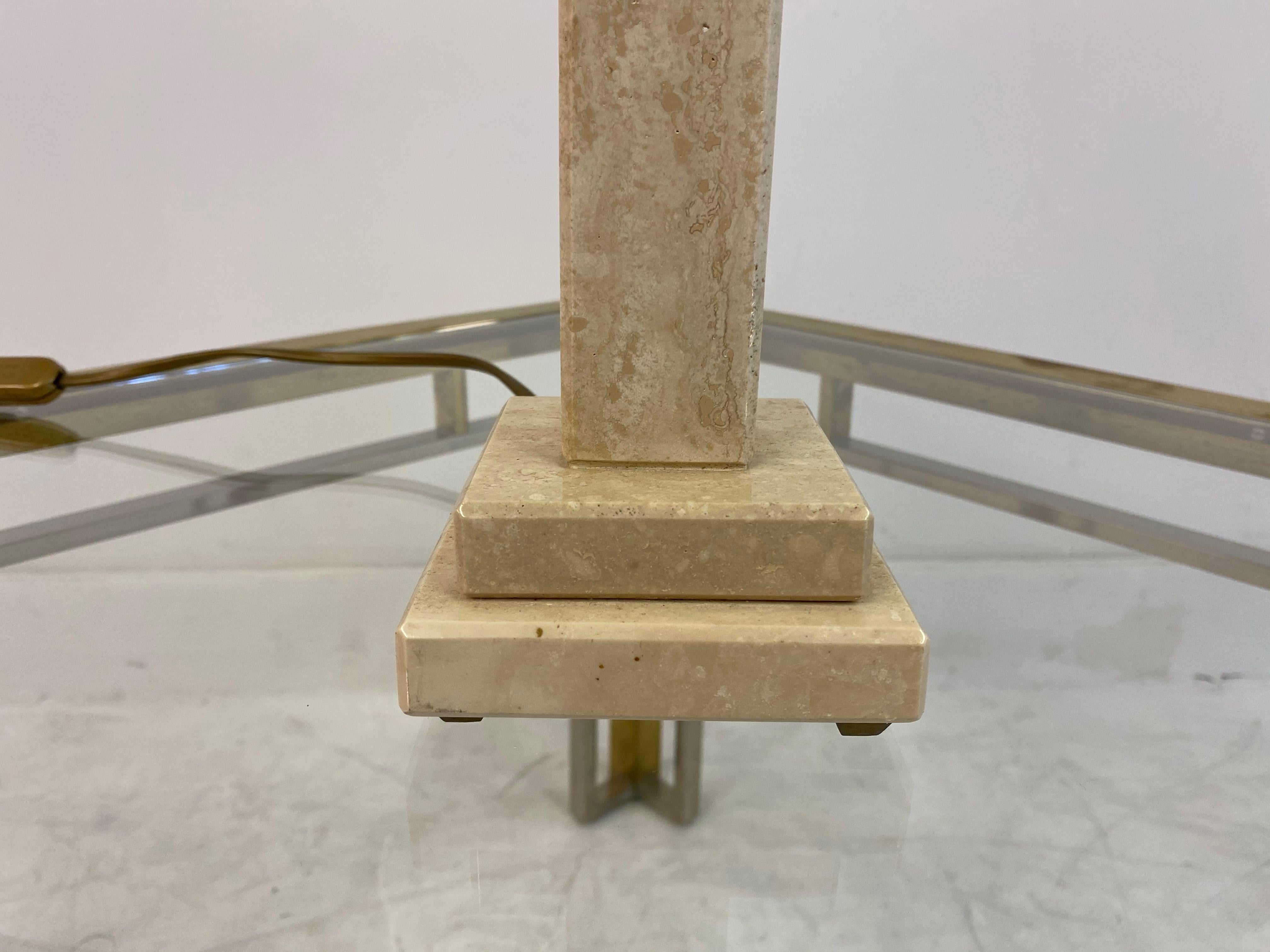 1970s Italian Travertine Table Lamp In Good Condition In London, London