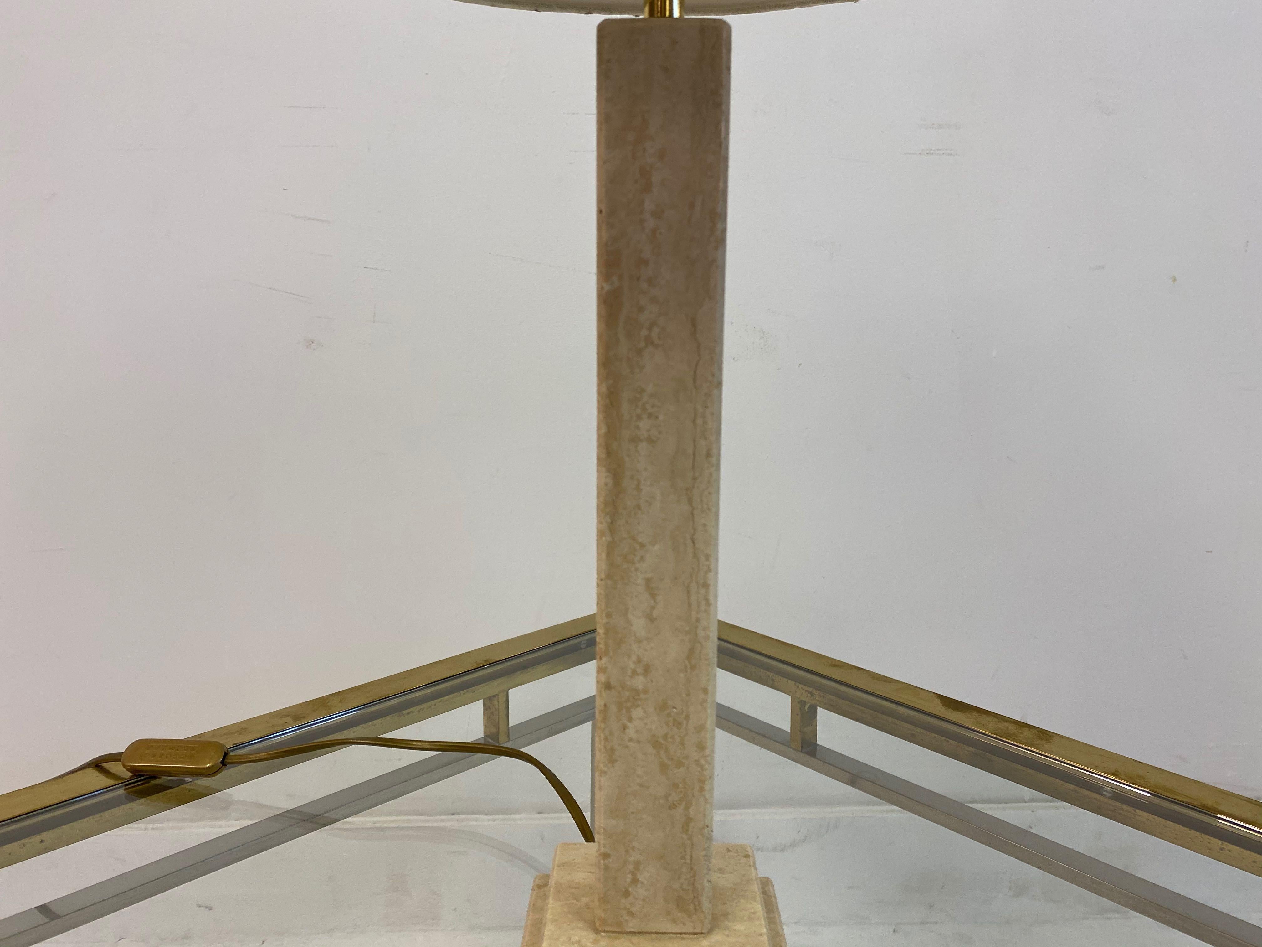 20th Century 1970s Italian Travertine Table Lamp