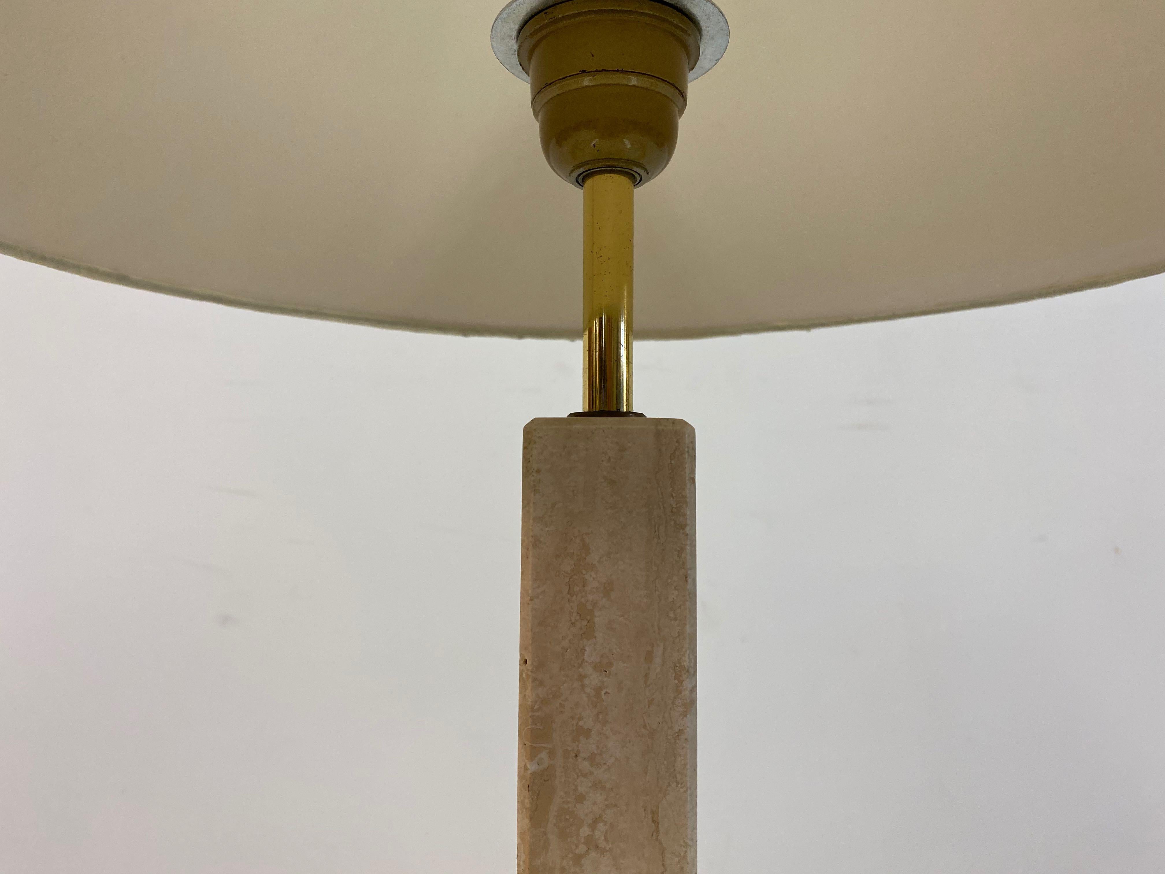 1970s Italian Travertine Table Lamp 1
