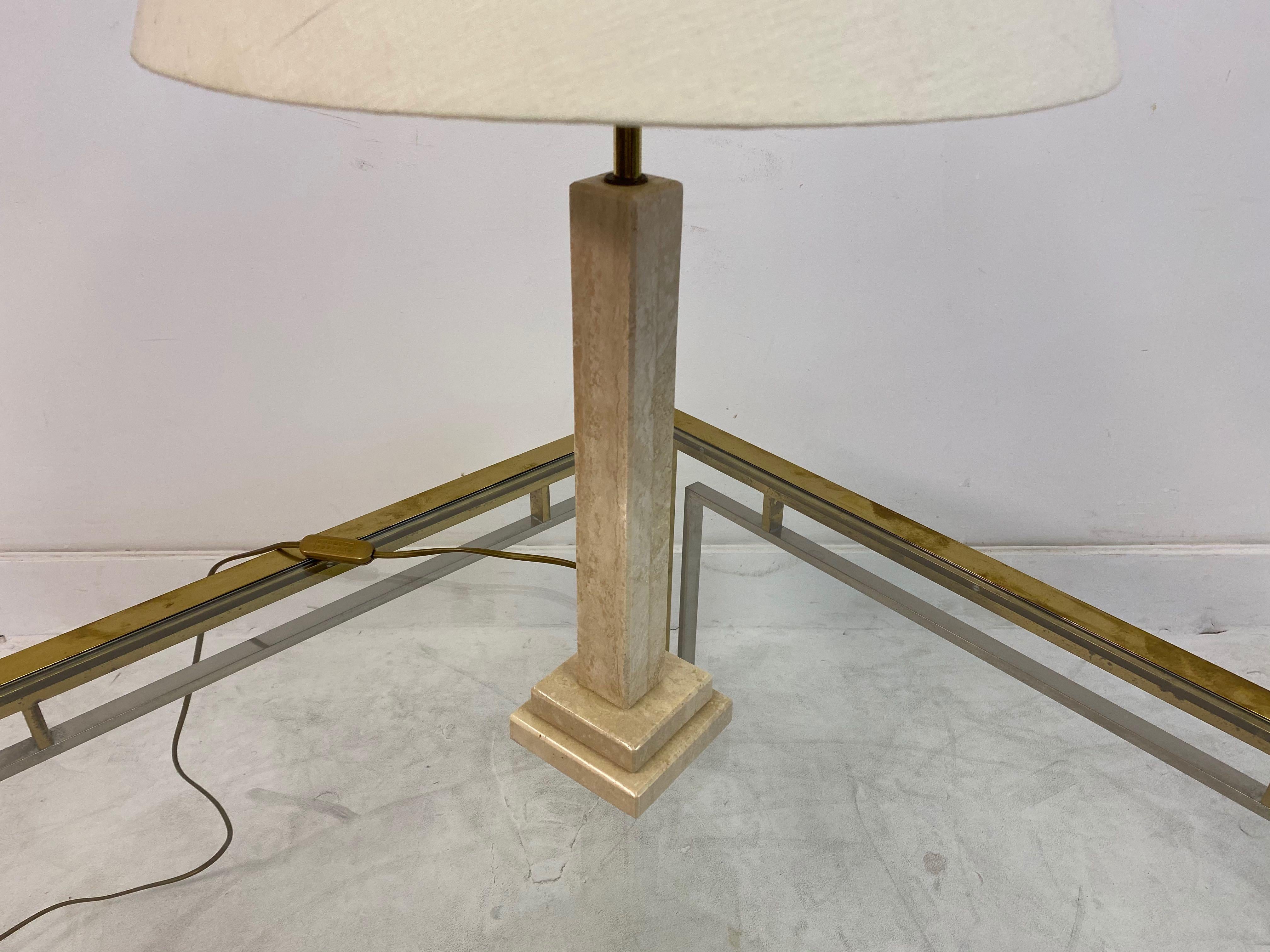 1970s Italian Travertine Table Lamp 2