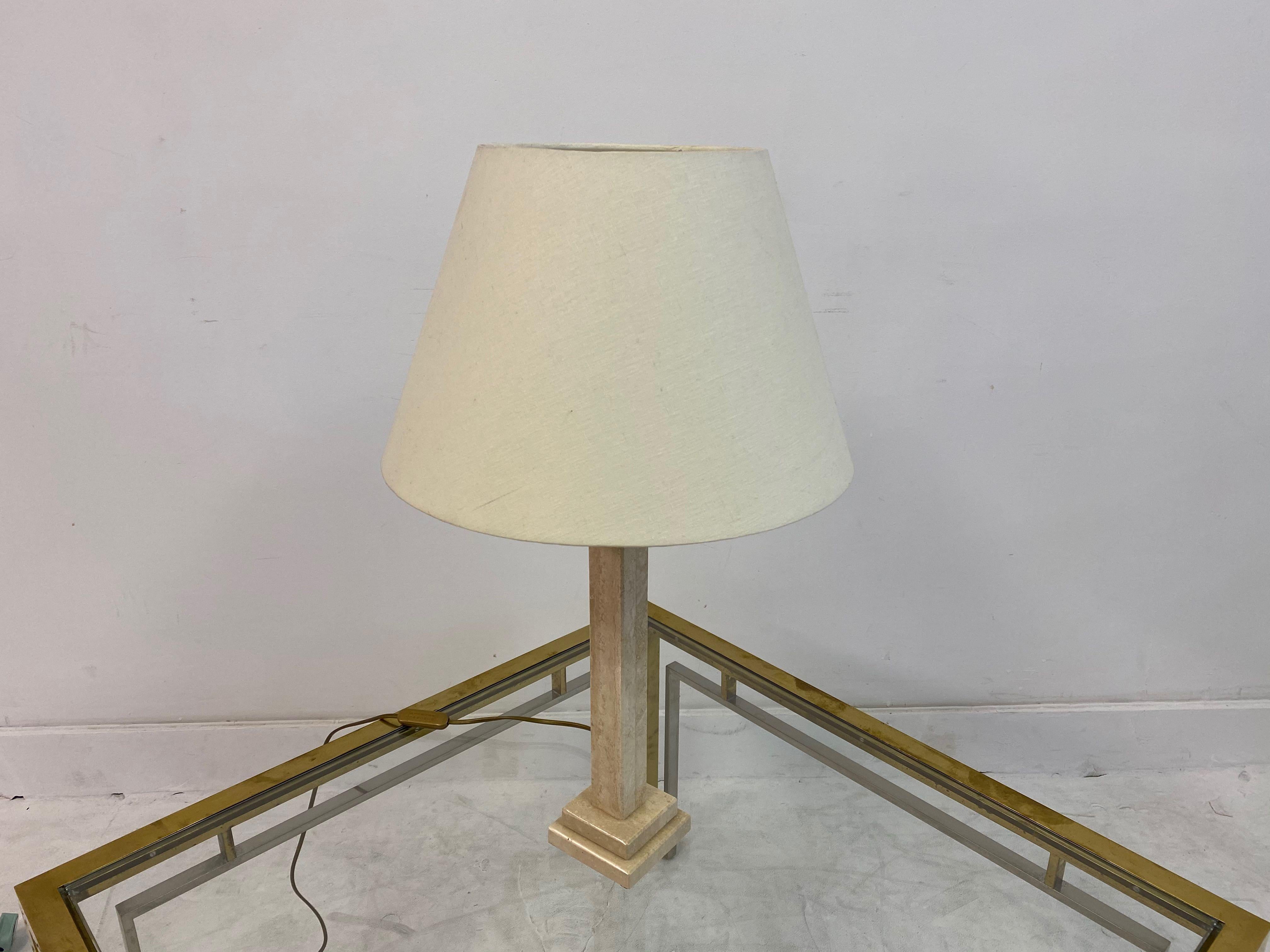 1970s Italian Travertine Table Lamp 3