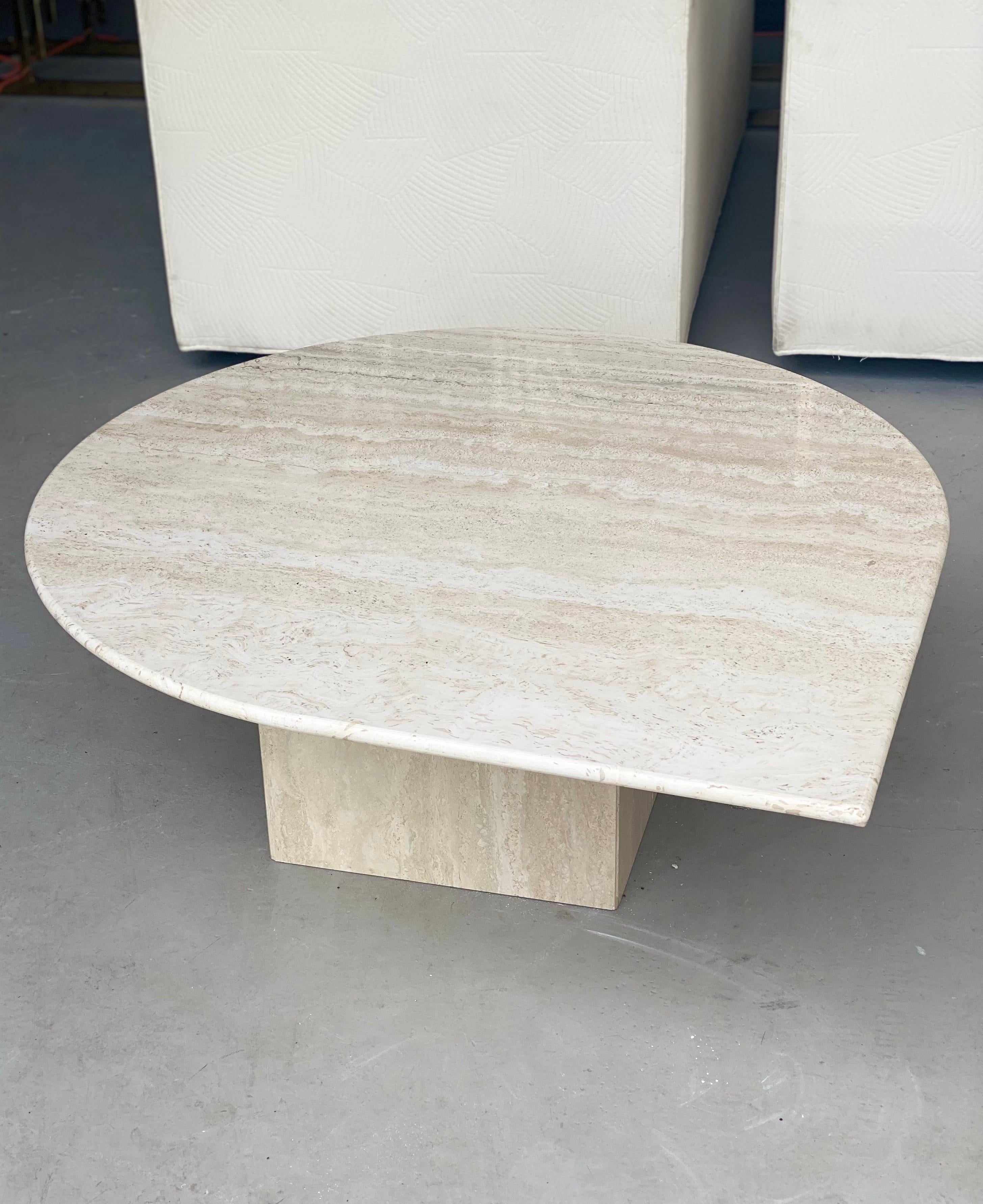 1970s Italian Travertine Teardrop Coffee Table 2