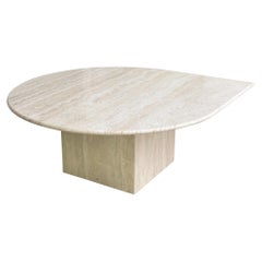 1970s Italian Travertine Teardrop Coffee Table