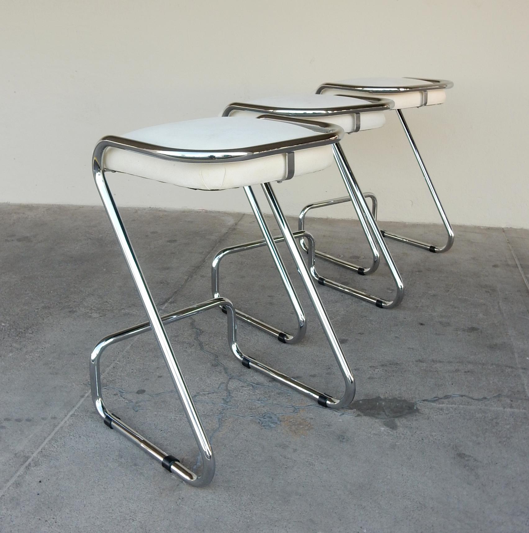 mid century chrome bar stools