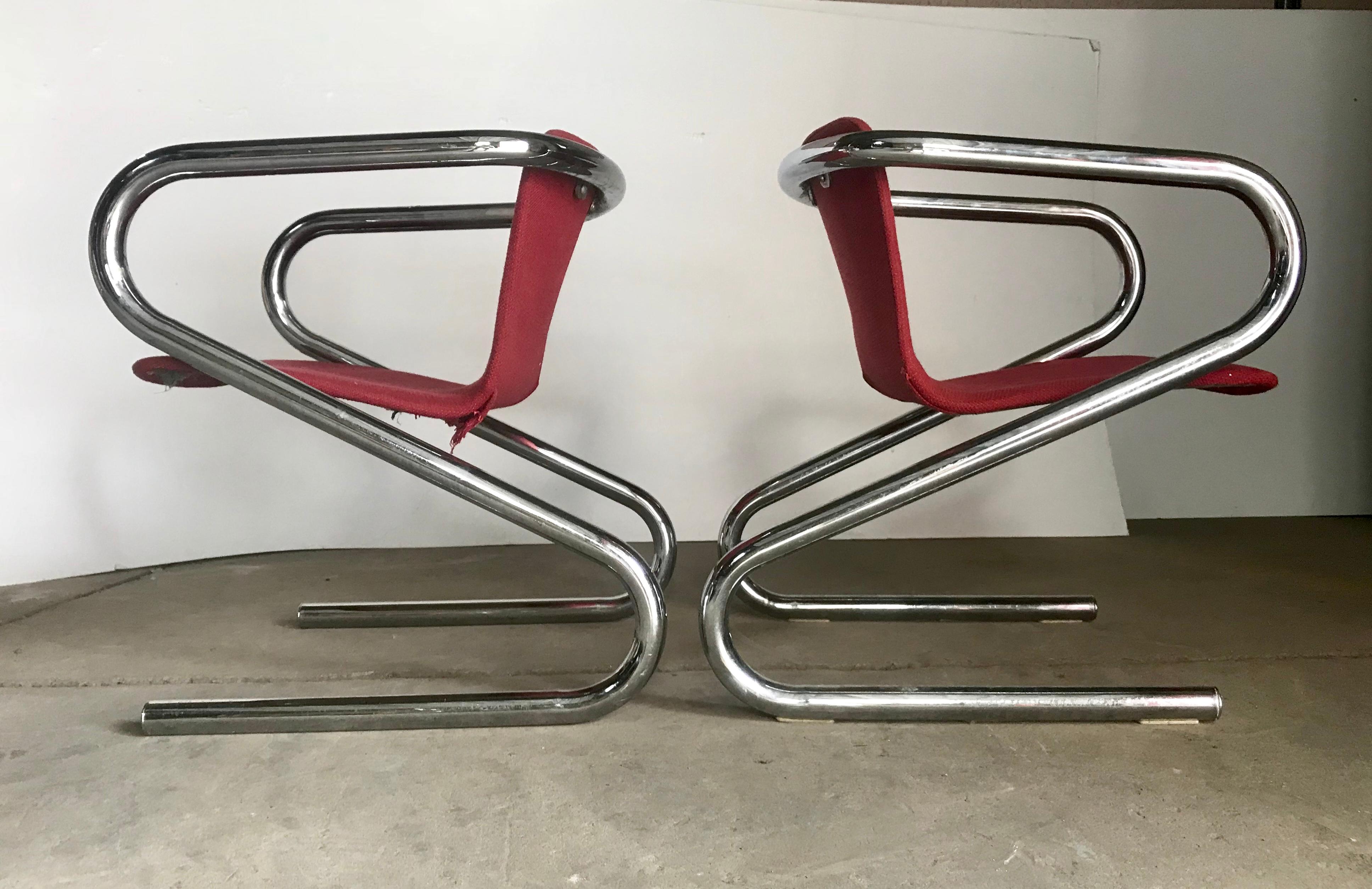 Late 20th Century 1970s Italian Tubular Chrome 