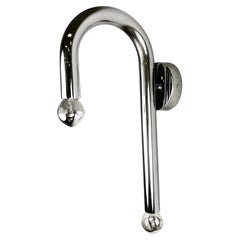 1970s Italian Tubular Wall Light, Chromed Metal, Space-Age Design