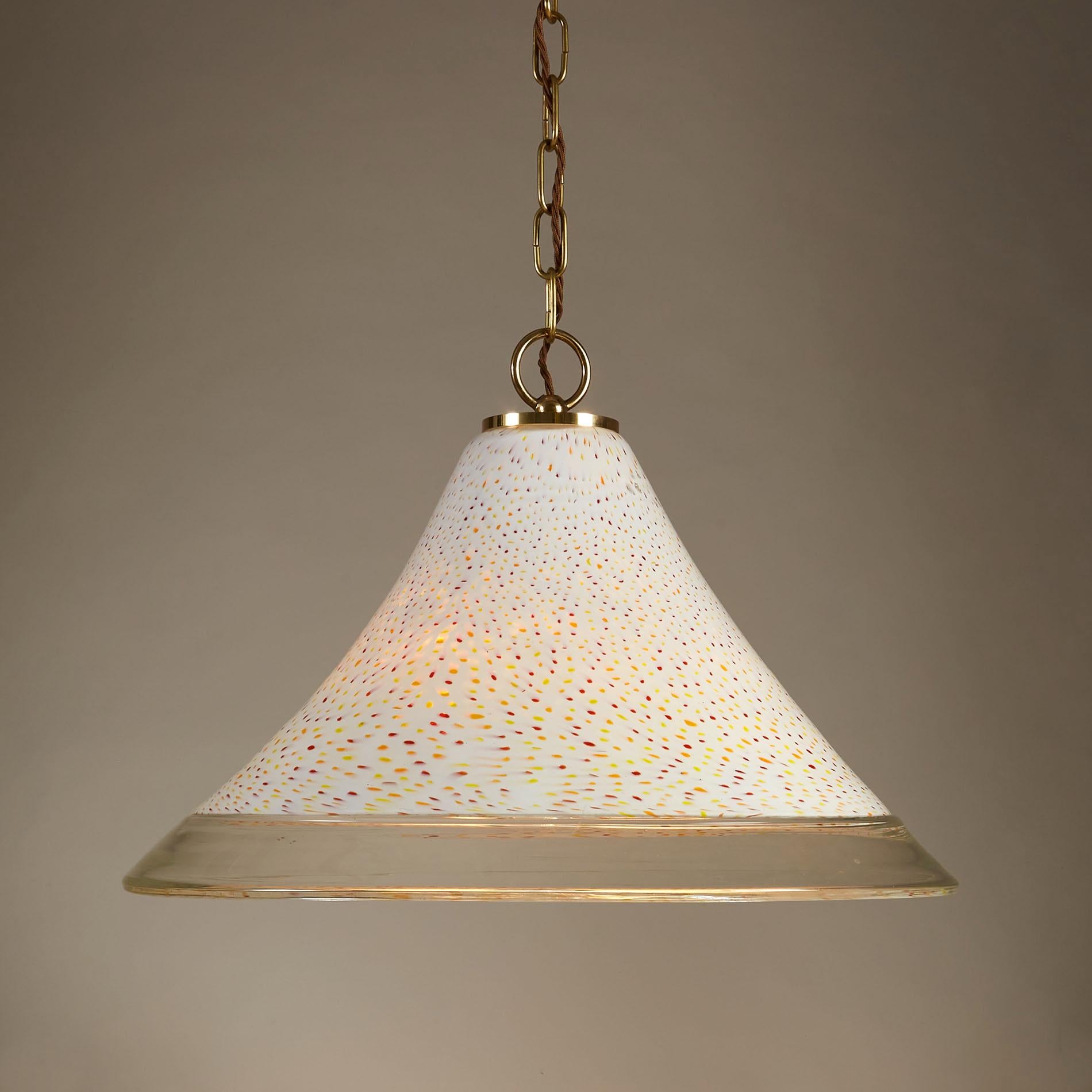 Mid-Century Modern 1970s Italian Tutti Frutti Glass Pendant Light