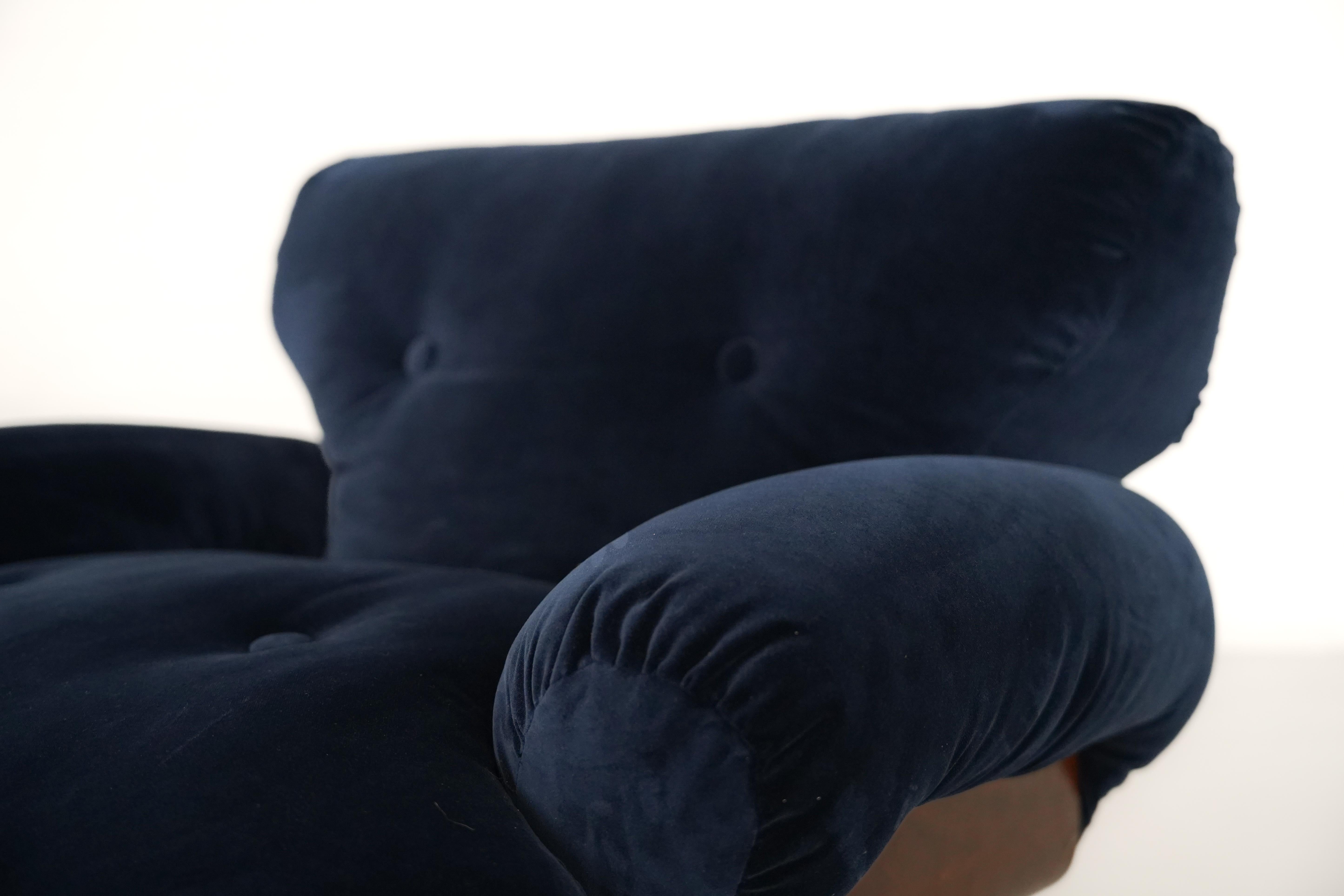 Sillones italianos de terciopelo de los años 70 en Bueno estado para la venta en Wien, AT