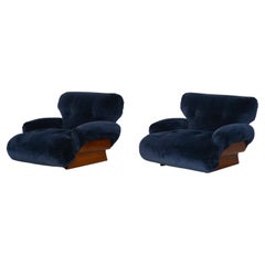 Sillones italianos de terciopelo de los años 70