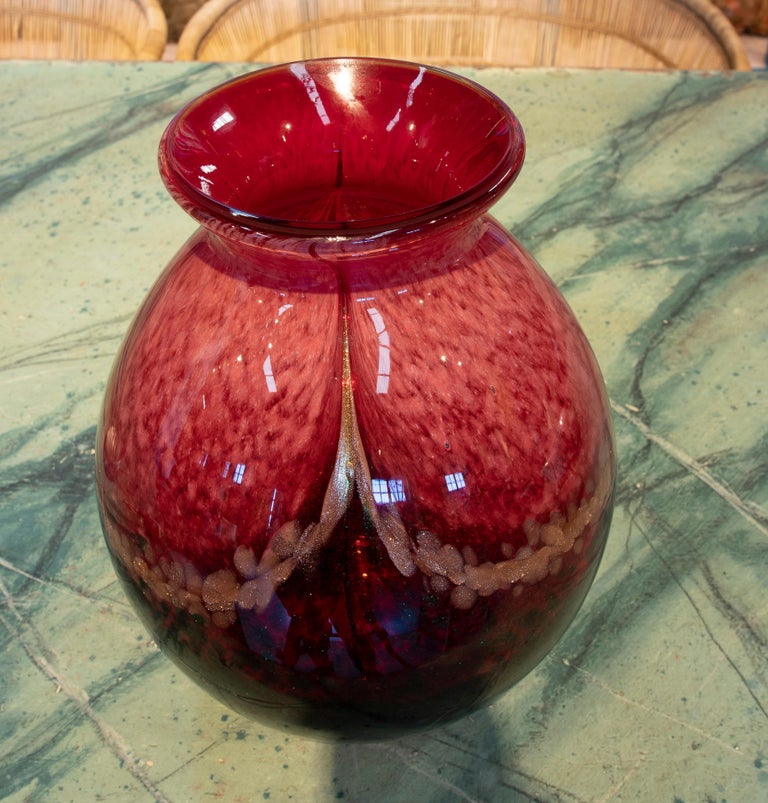 Art Glass 1970s Italian Venetian Murano Coloured Glass Vase Urn For Sale