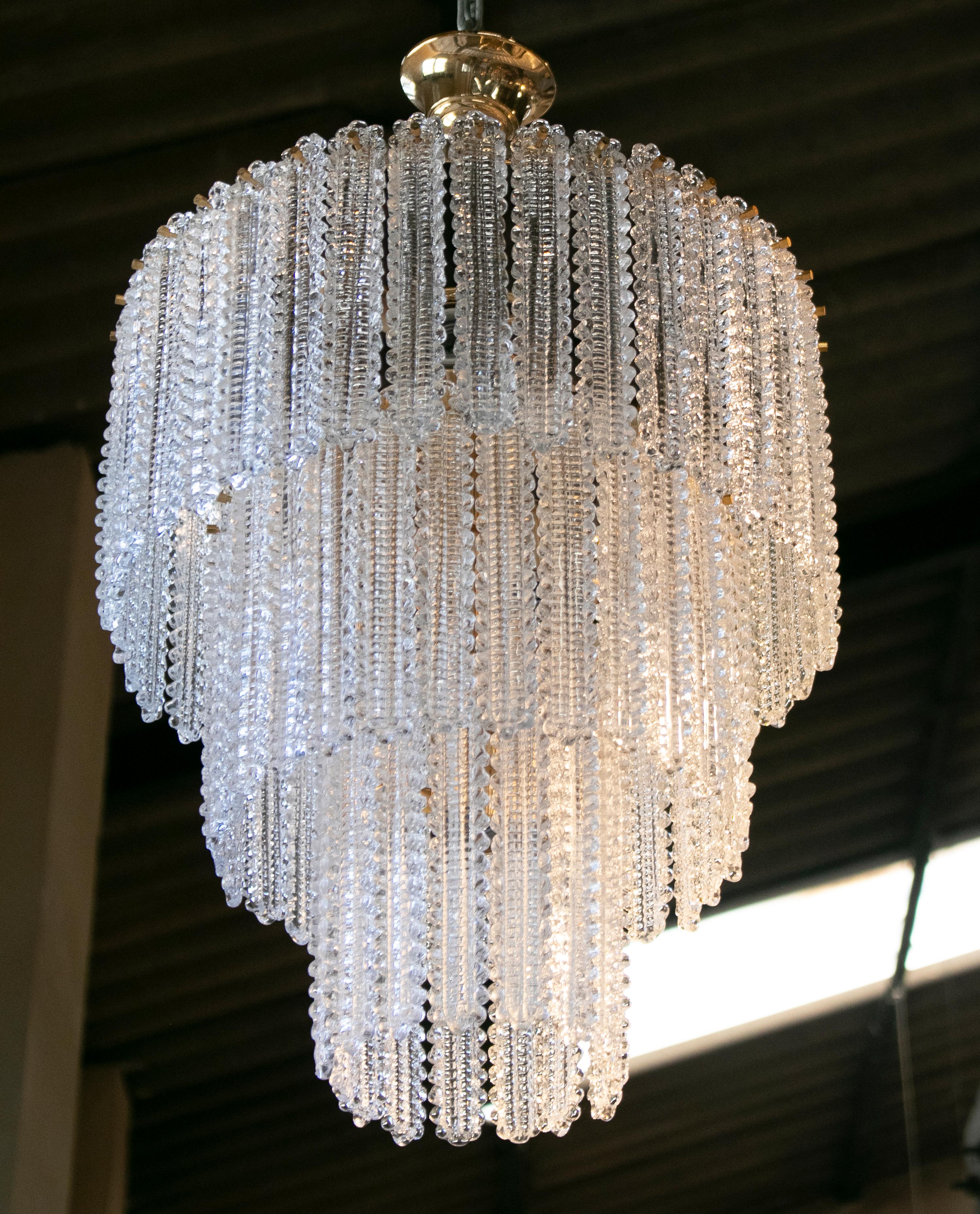 1970s Italian Venetian Murano glass ceiling lamp.