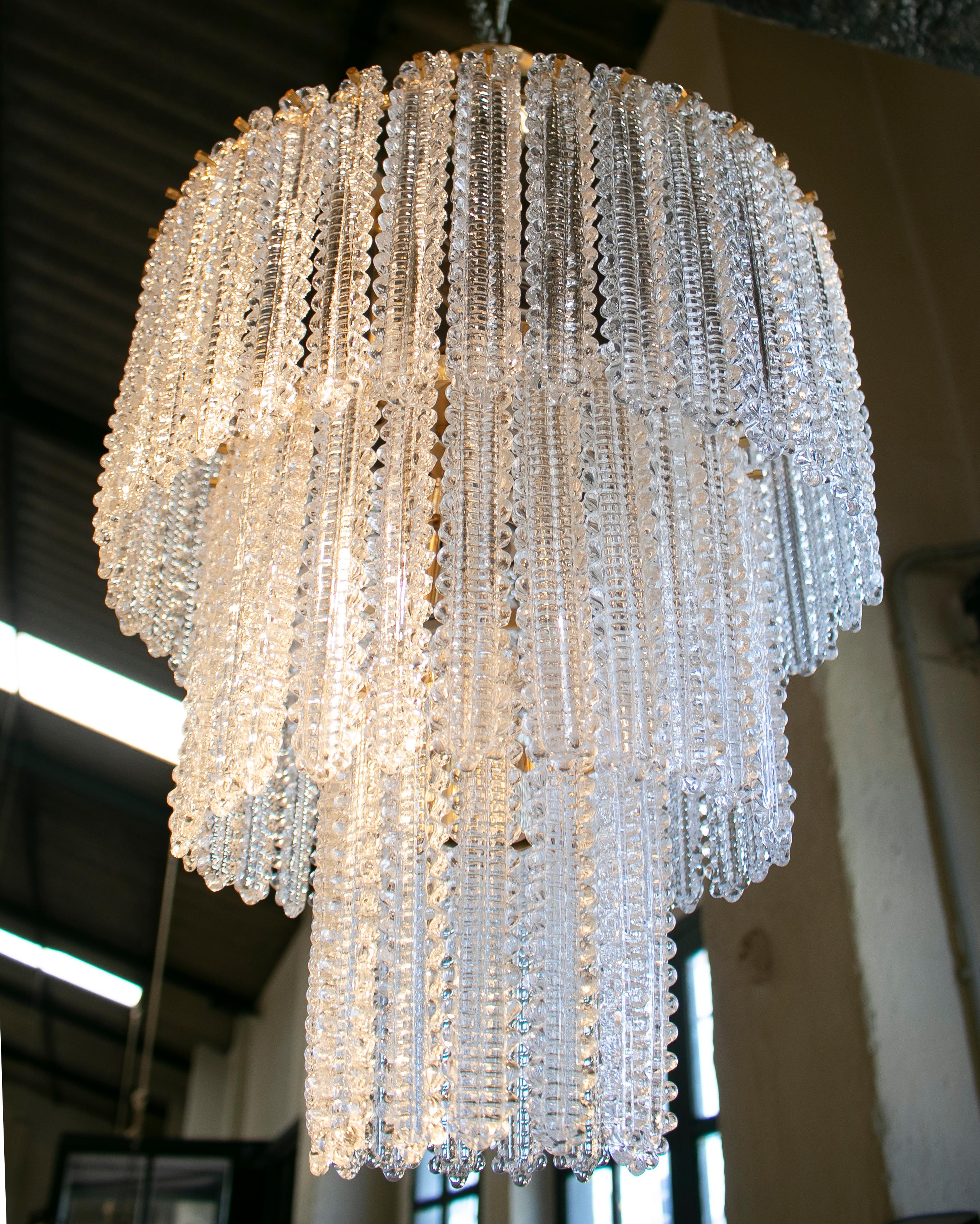 1970s Italian Venetian Murano Glass Ceiling Lamp In Good Condition In Marbella, ES