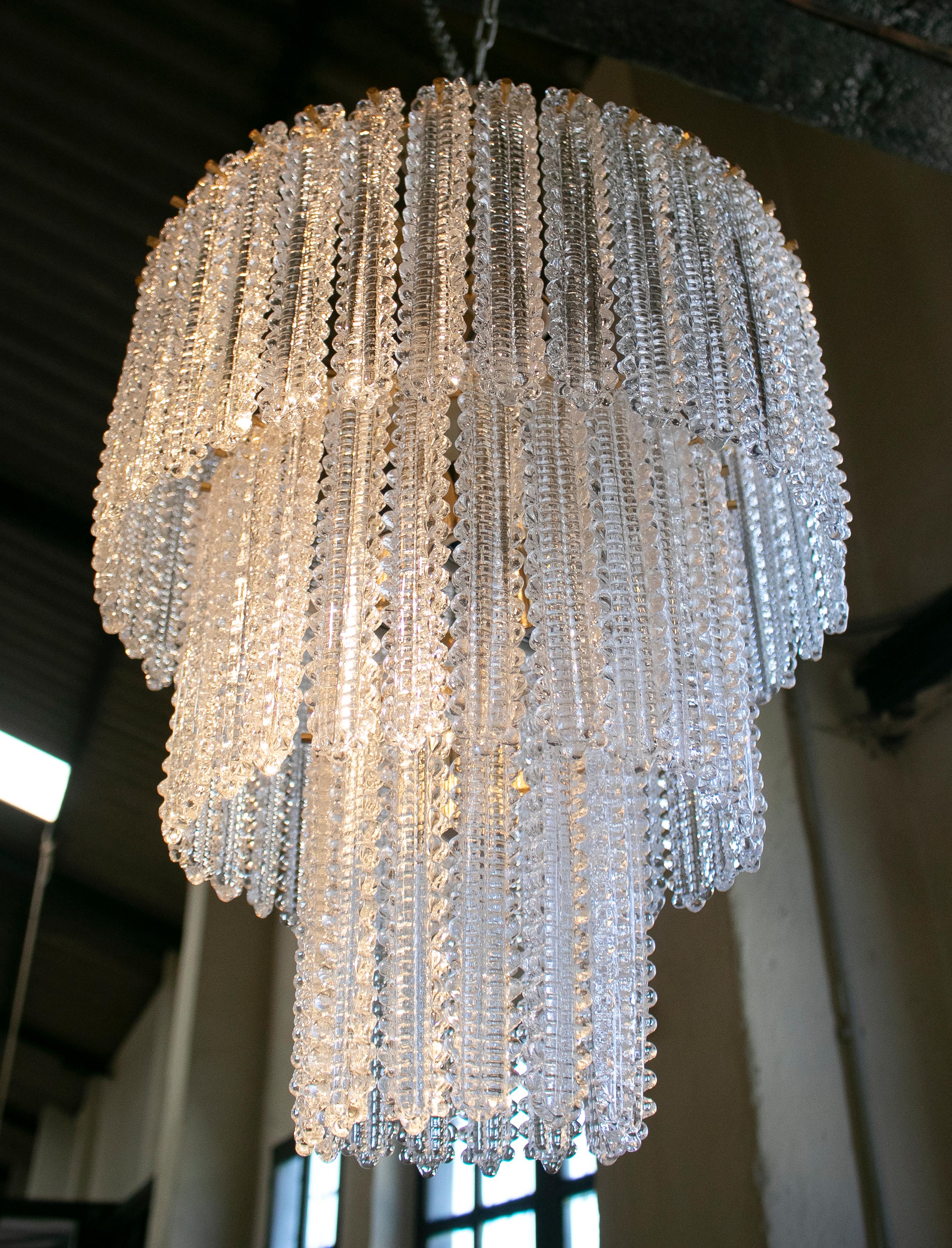 20th Century 1970s Italian Venetian Murano Glass Ceiling Lamp