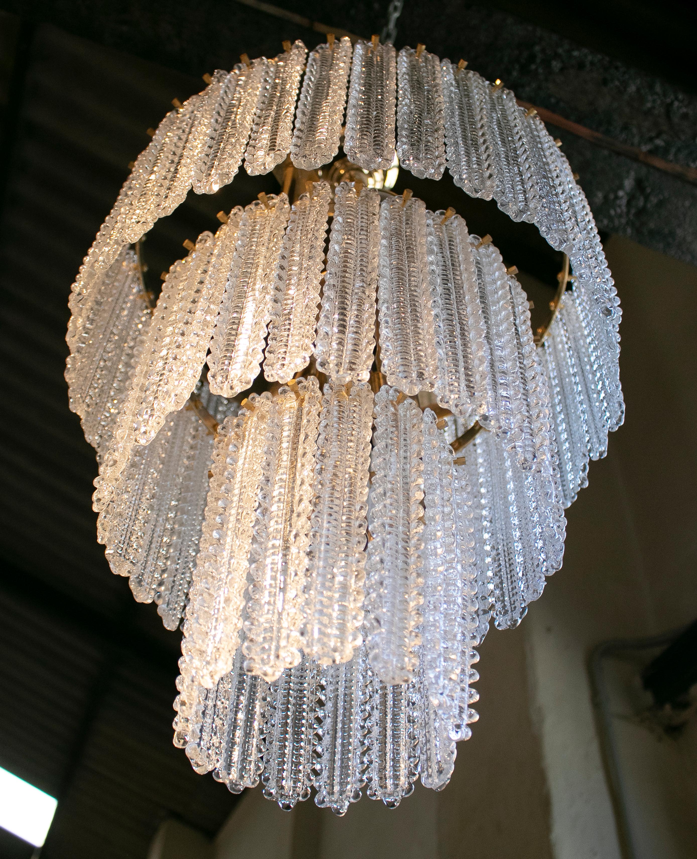 1970s Italian Venetian Murano Glass Ceiling Lamp 1