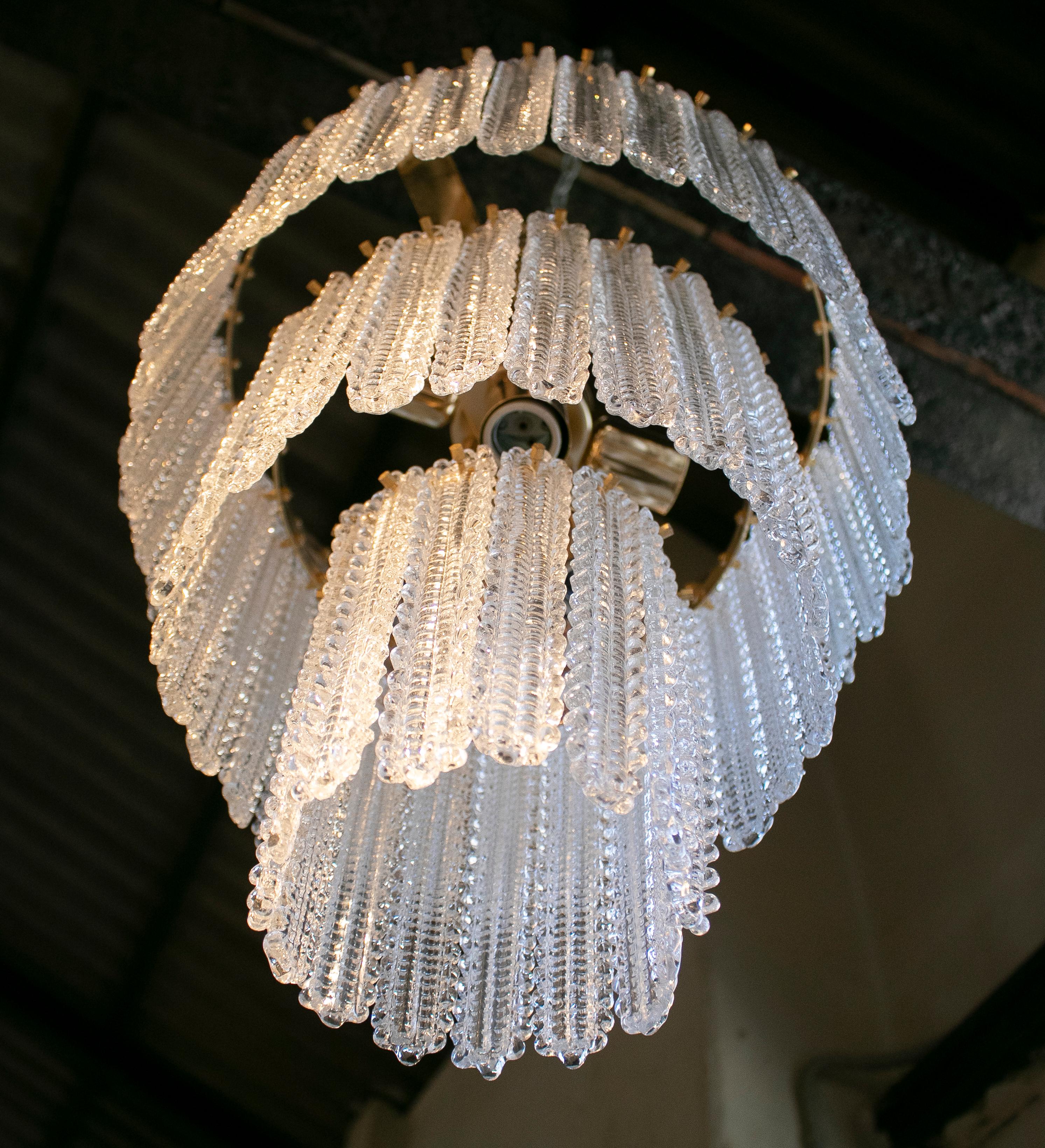 1970s Italian Venetian Murano Glass Ceiling Lamp 2