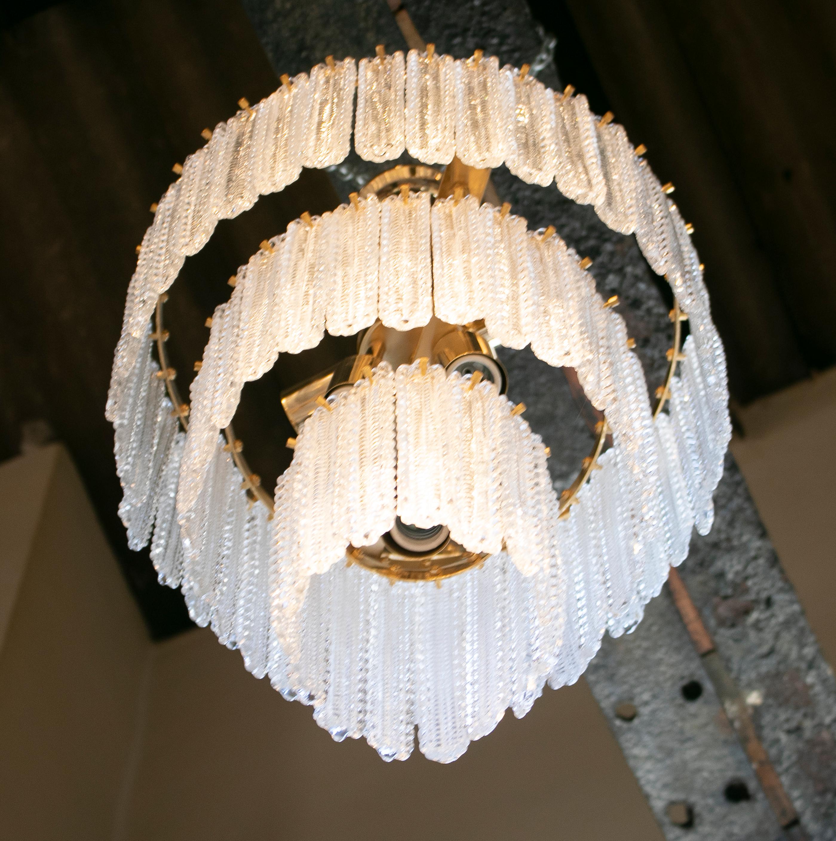 1970s Italian Venetian Murano Glass Ceiling Lamp 3
